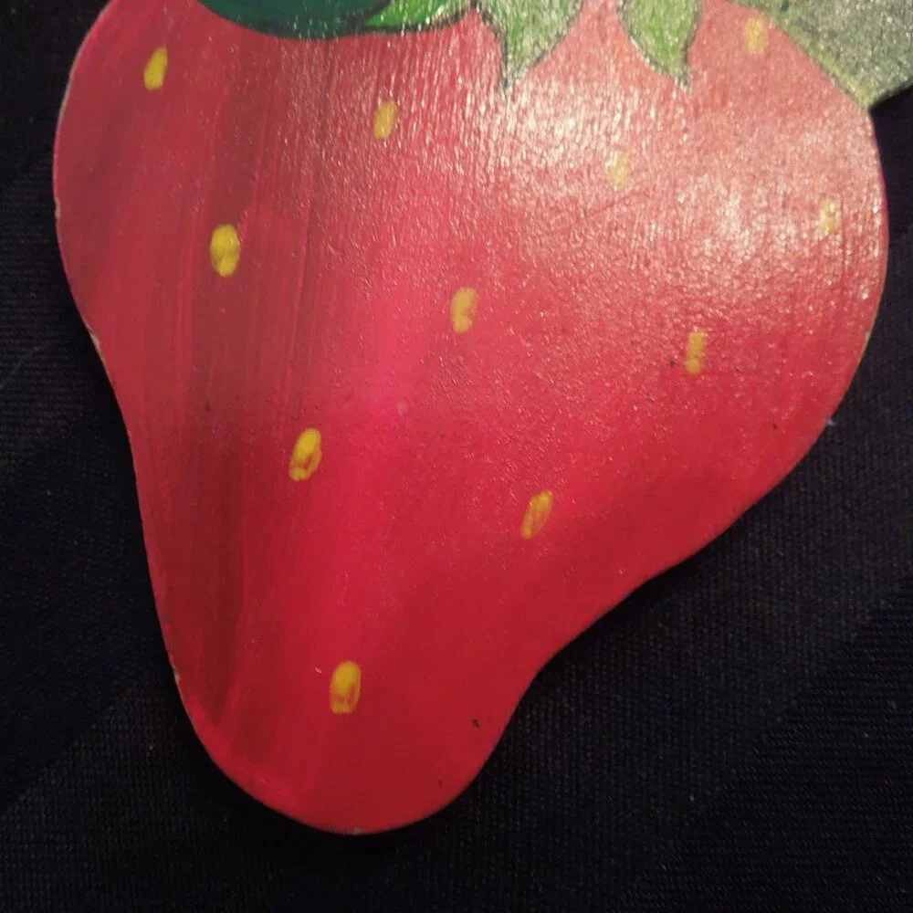 Vintage Signed Mary McDaniel Strawberry Keychain